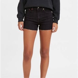 LEVIS HIGH RISE BLACK JEAN SHORT